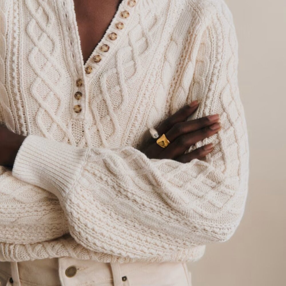 Sezane Bree Jumper - Cream - Size S